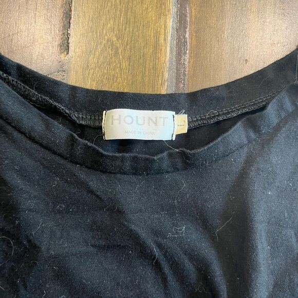 Hount Black Sleeveless Crew Neck Pocket Tee Large - Picture 3 of 4